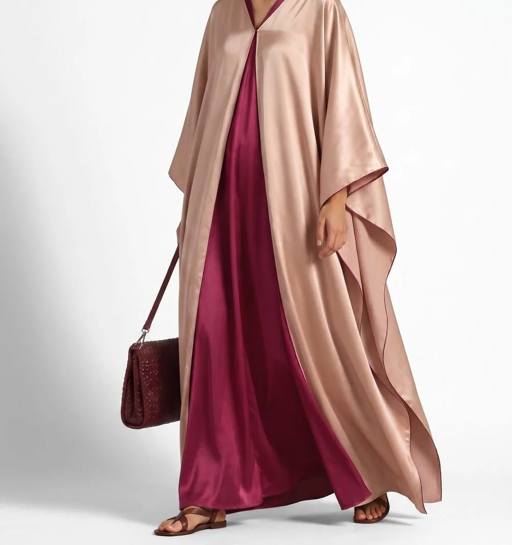 Lustrous Satin Duchesse cape and dress